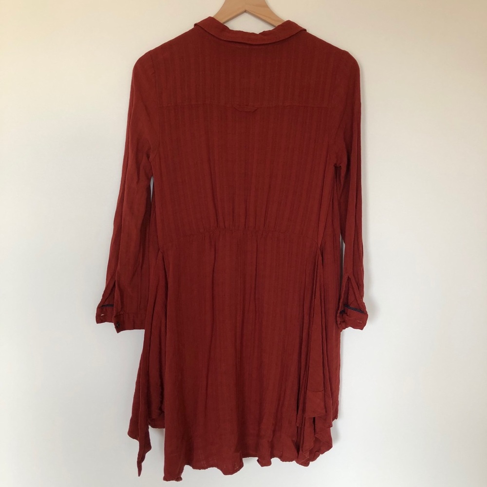 Maeve Anthropologie long half button tunic rust - Picture 9 of 10
